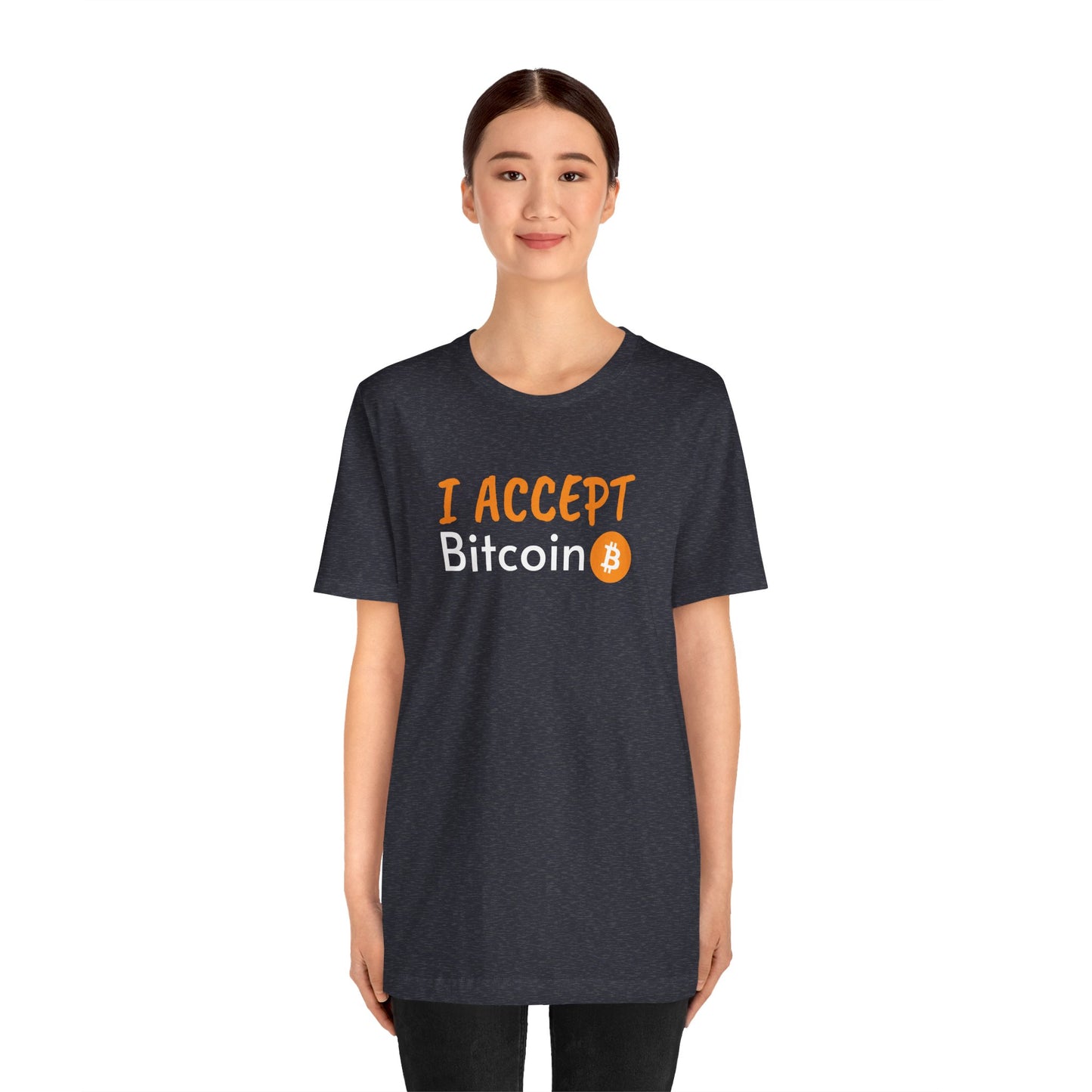 I accept bitcoin t-shirt  | Bitcoin Clothing | Cryptocurrency  merch | white, black and more | unisex tee