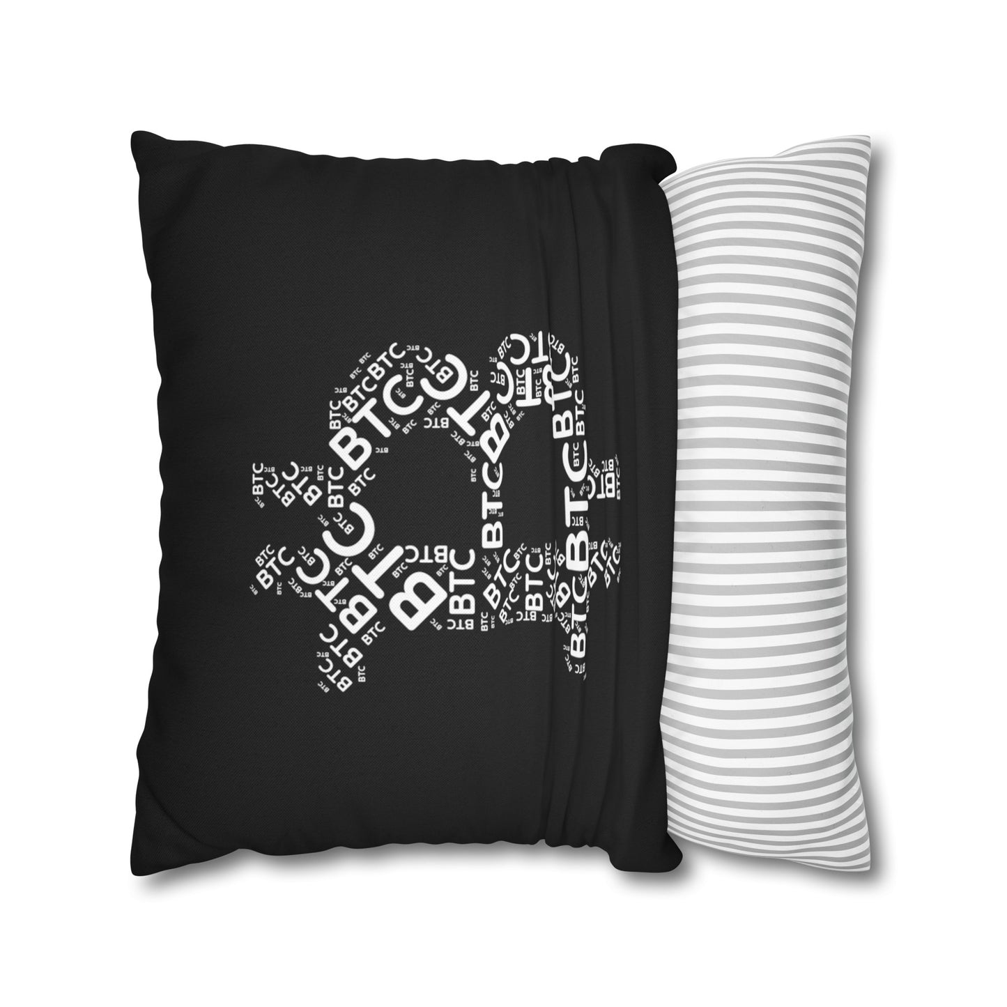 Bitcoin symbol Pillowcase | Spun Polyester Square Pillowcase | cryptocurrency gift