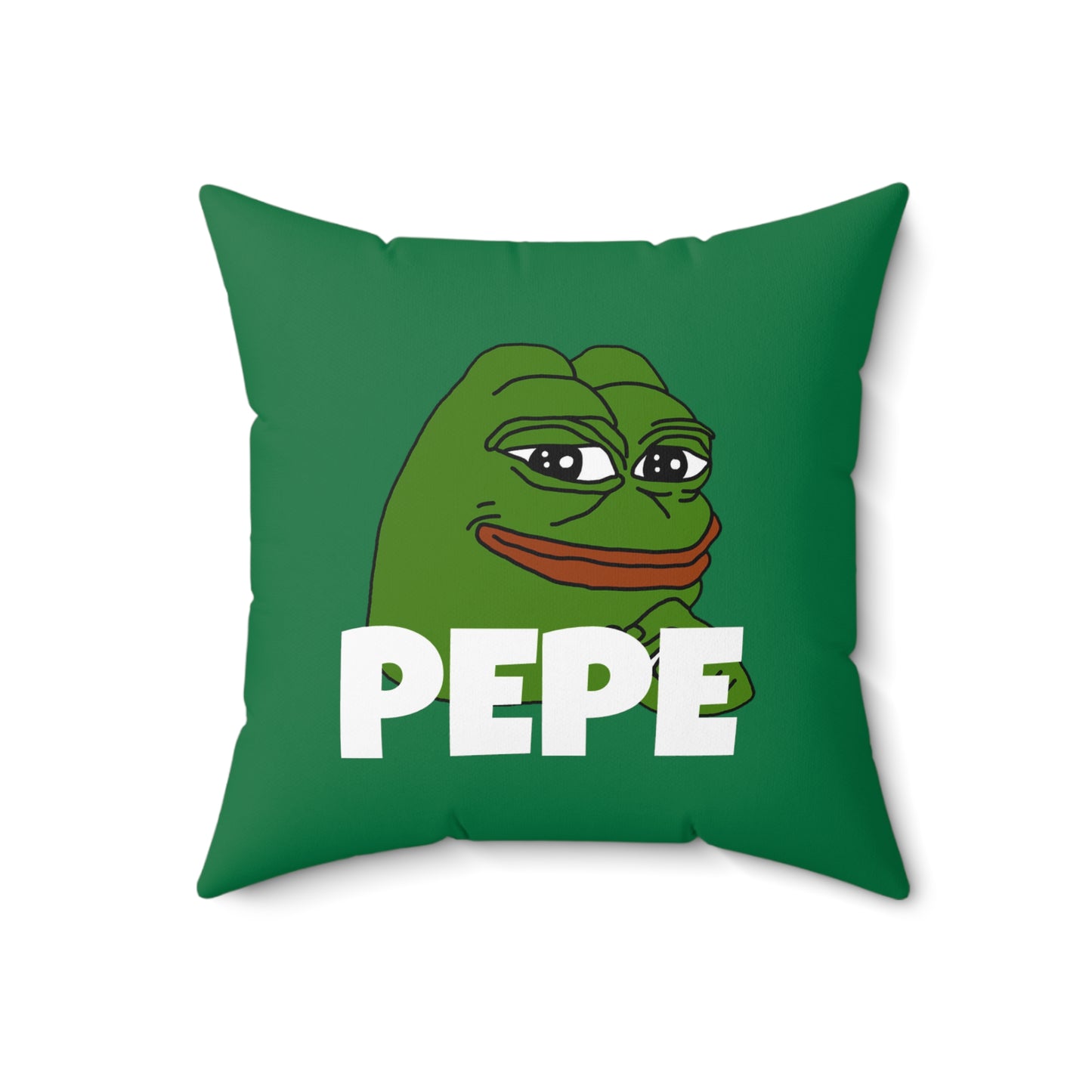 PEPE memecoin Pillow | Spun Polyester Square Pillow | Cryptocurrency gift | Home decor