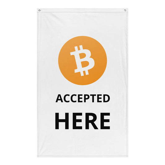 Bitcoin Accepted Here Flag Banner