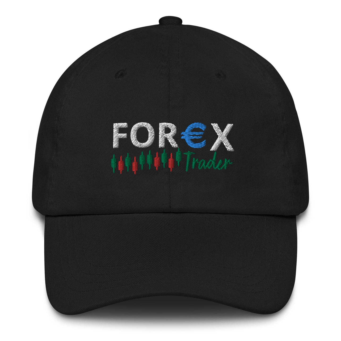 Forex trader embroidered hat | Candlestick chart & euro symbol | forex cap