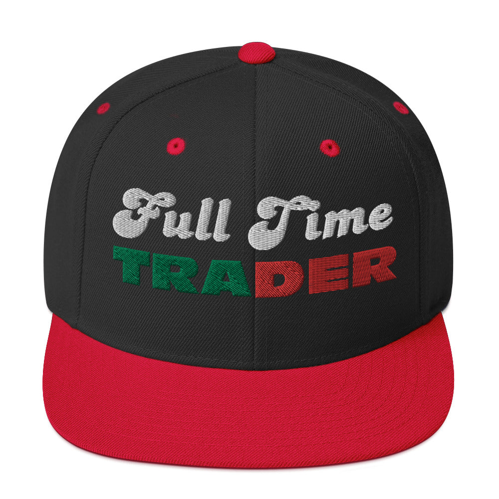 Full Time Trader Cap | Embroidered Snapback Hat | Wall Street Style