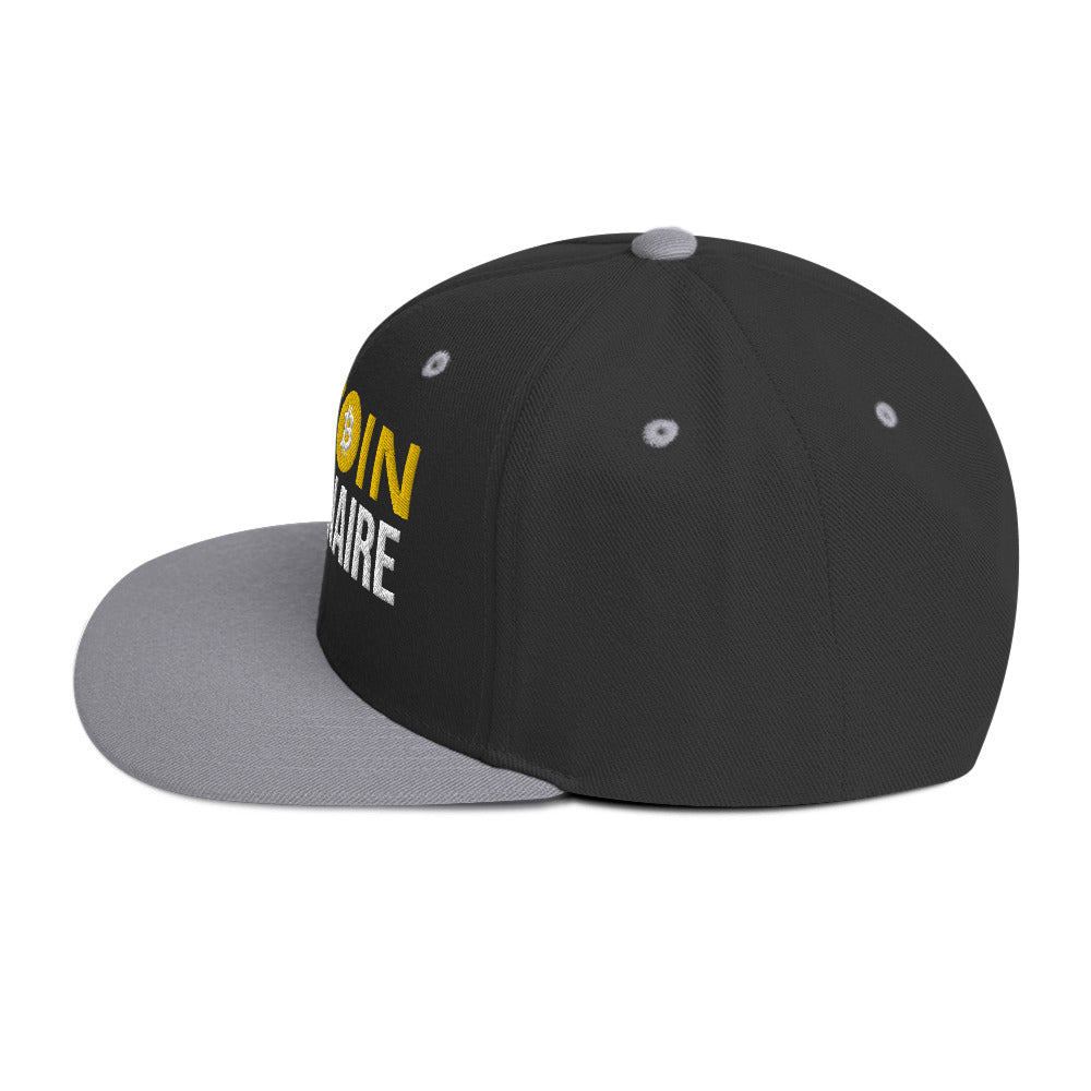 Embroidered Bitcoin Millionaire Snapback Hat , Cryptocurrency Cap | man & woman Gift