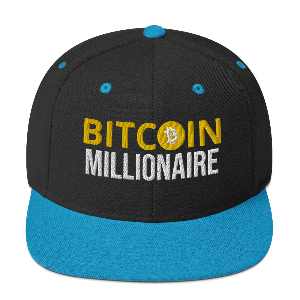 Embroidered Bitcoin Millionaire Snapback Hat , Cryptocurrency Cap | man & woman Gift