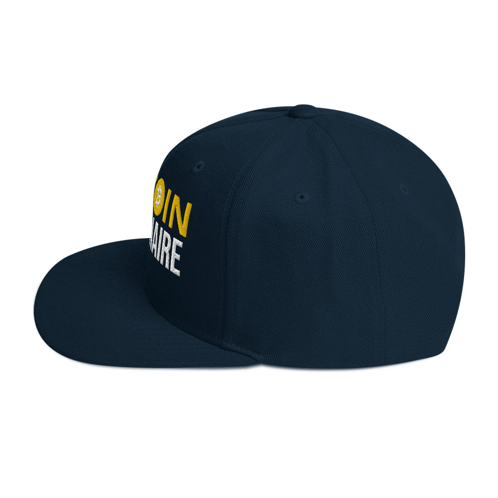 Embroidered Bitcoin Millionaire Snapback Hat , Cryptocurrency Cap | man & woman Gift