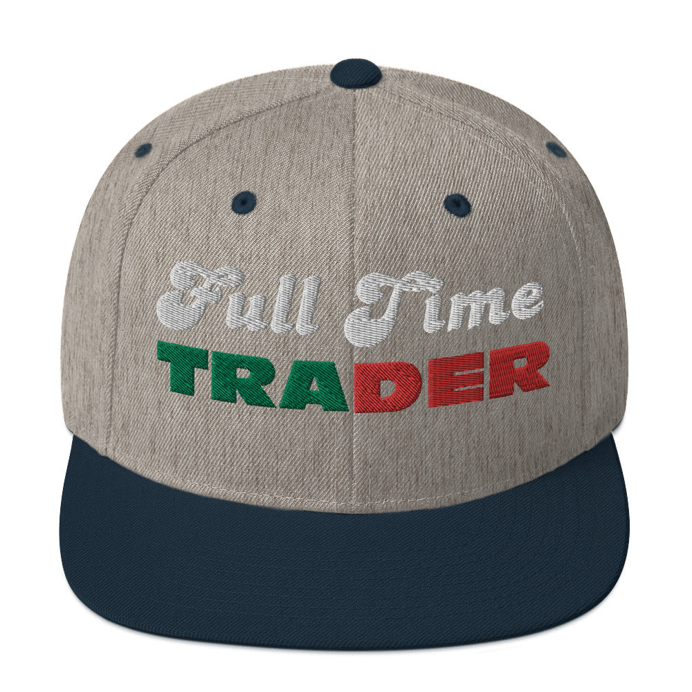 Full Time Trader Cap | Embroidered Snapback Hat | Wall Street Style