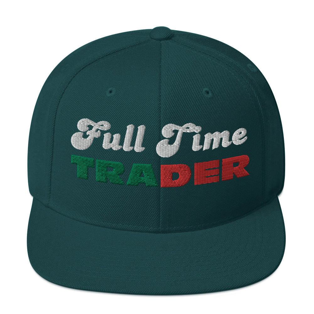 Full Time Trader Cap | Embroidered Snapback Hat | Wall Street Style