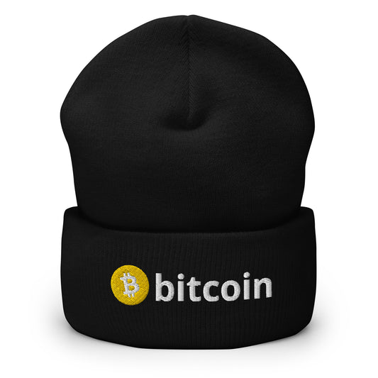 Bitcoin Embroidered Cuffed Beanie