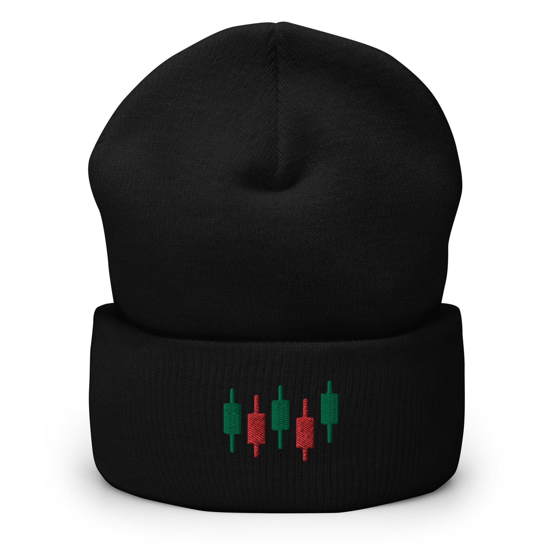 Candlestick chart Embroidered Cuffed Beanie