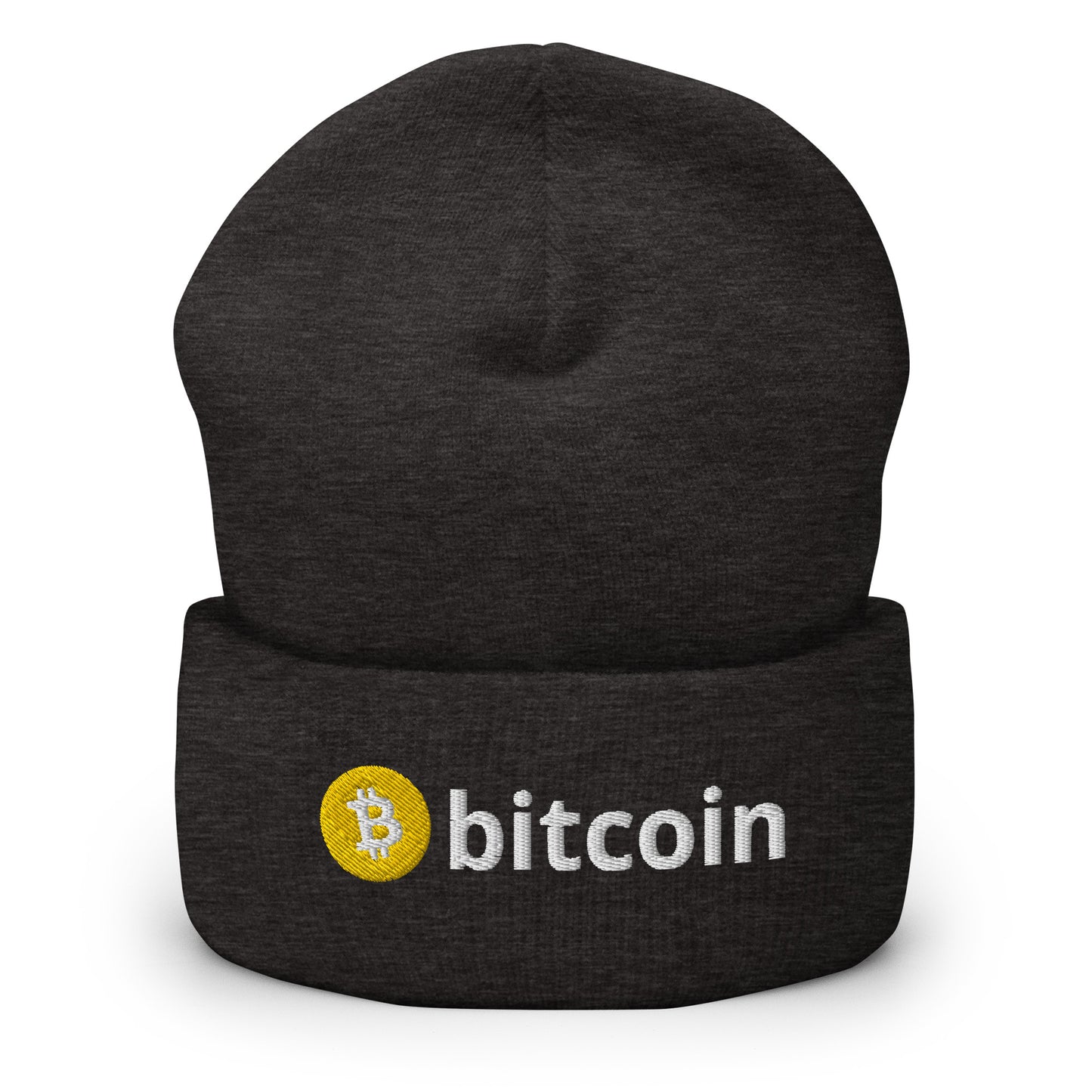 Bitcoin Embroidered Cuffed Beanie Unisex, Crypto Streetwear Beanie