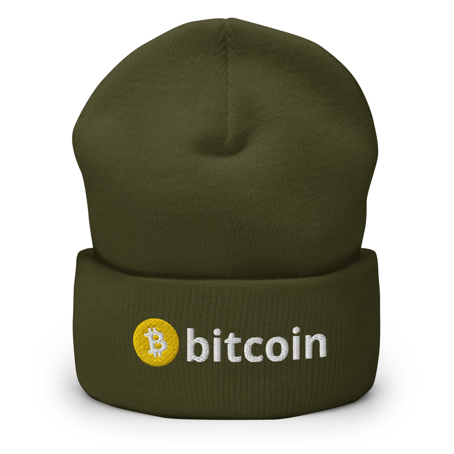 Bitcoin Embroidered Cuffed Beanie Unisex, Crypto Streetwear Beanie