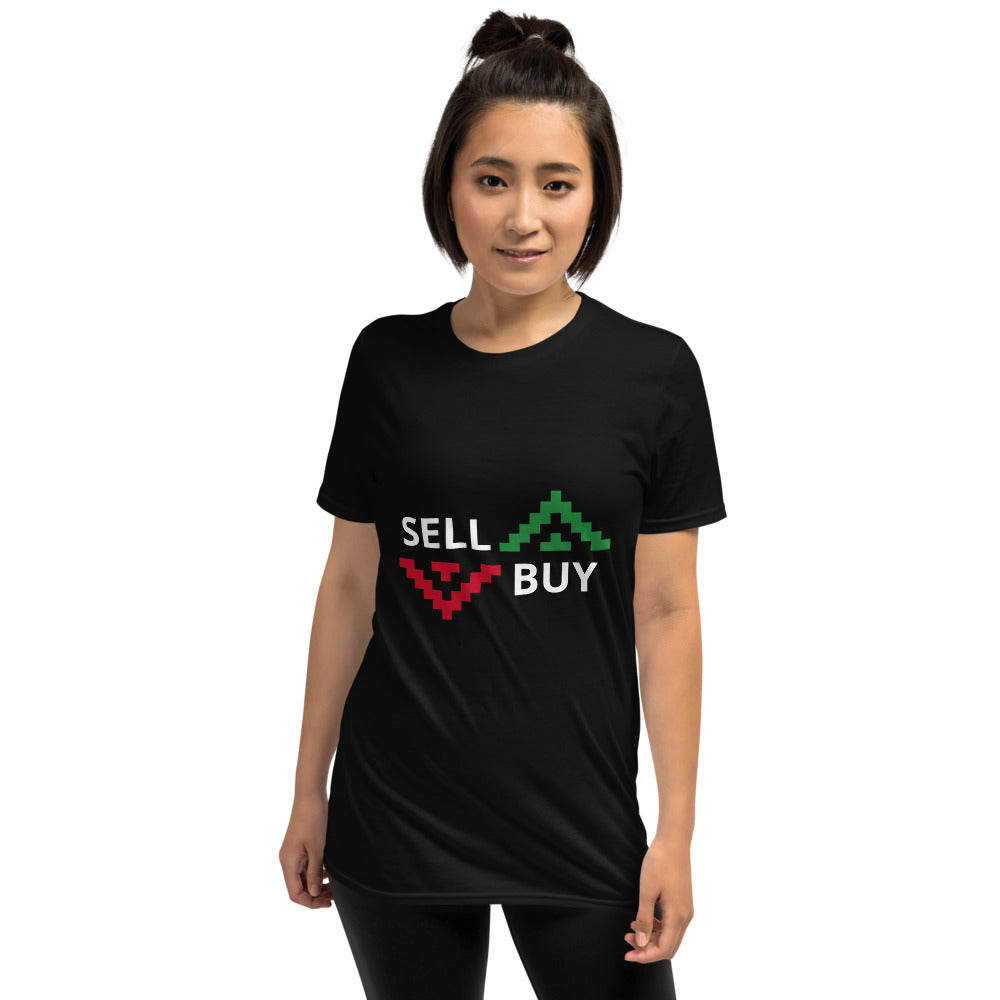 Buy and sell arrow symbols T-shirt  | Trader Clothing | Short-Sleeve Unisex T-Shirt