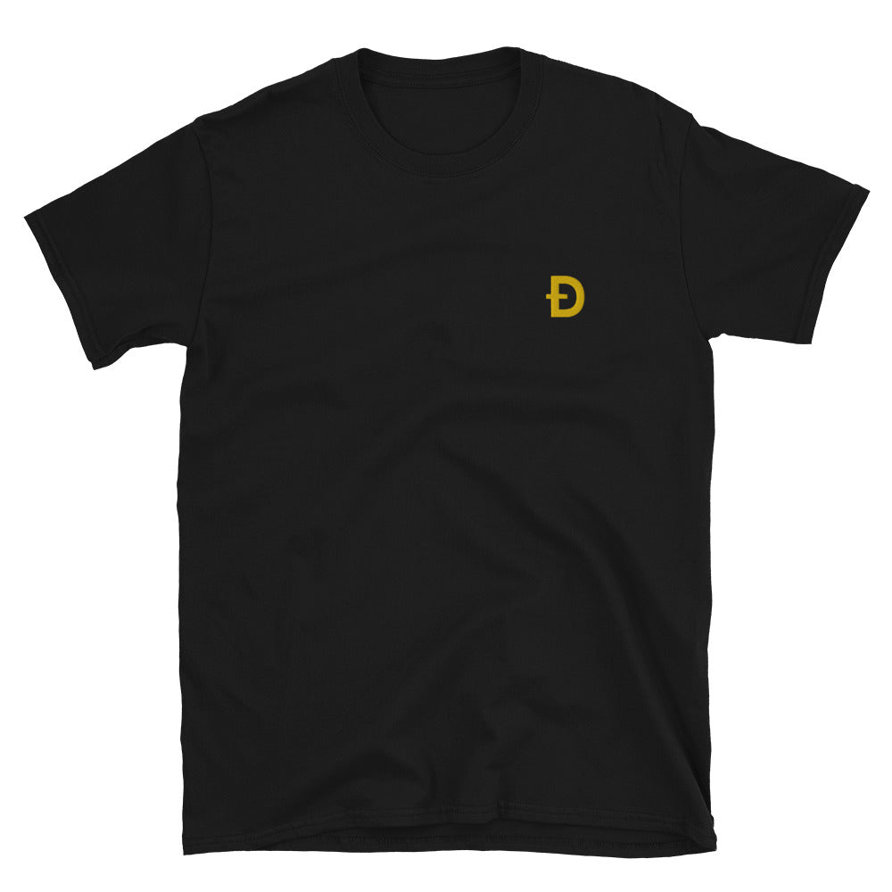 Dogecoin Symbol Embroidered Minimalist T-shirt 