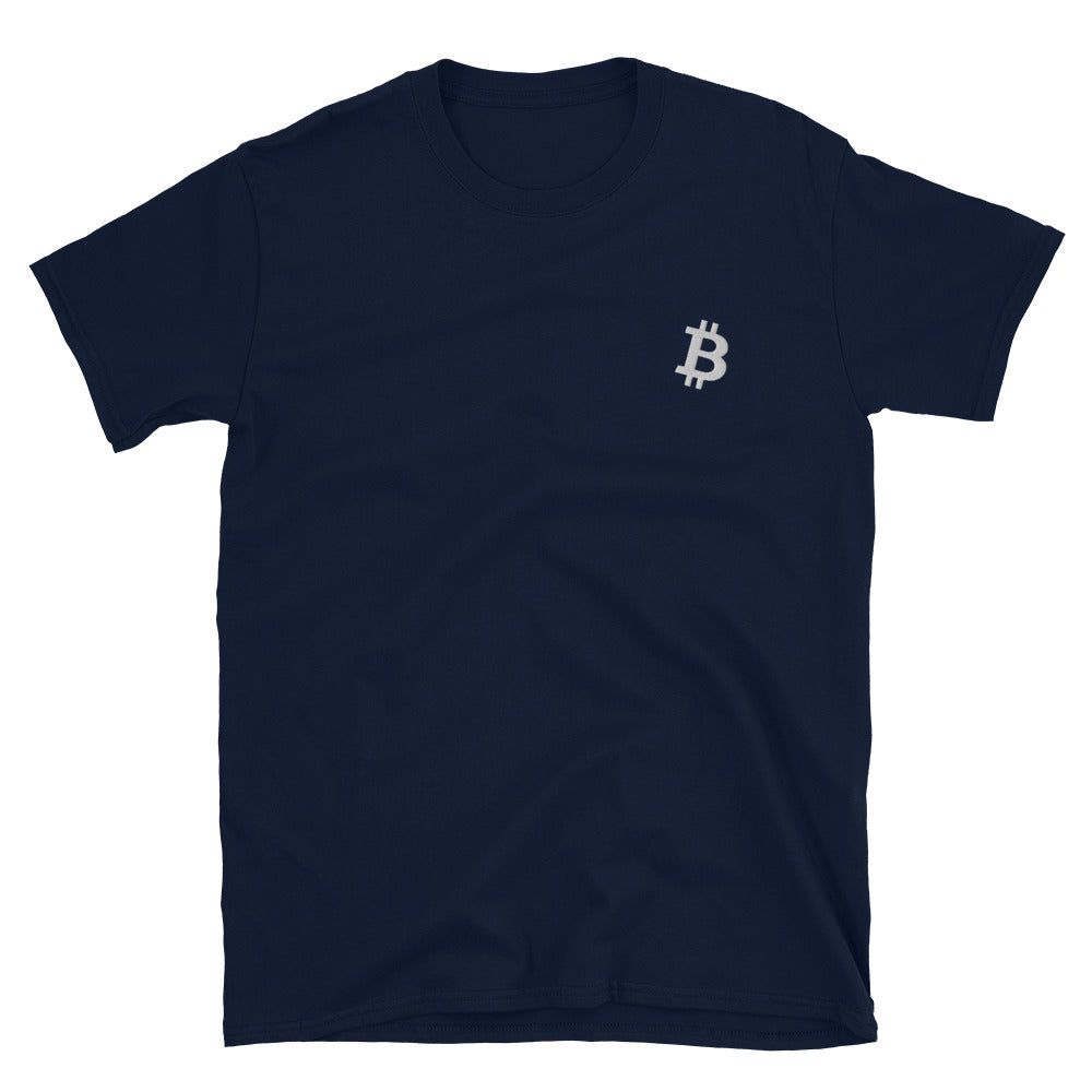 Bitcoin Symbol Embroidered Minimalist T-shirt