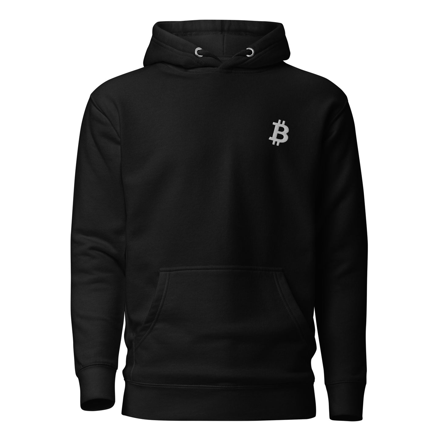 Bitcoin Symbol Embroidered Minimalist Hoodie | Crypto Clothing | Unisex