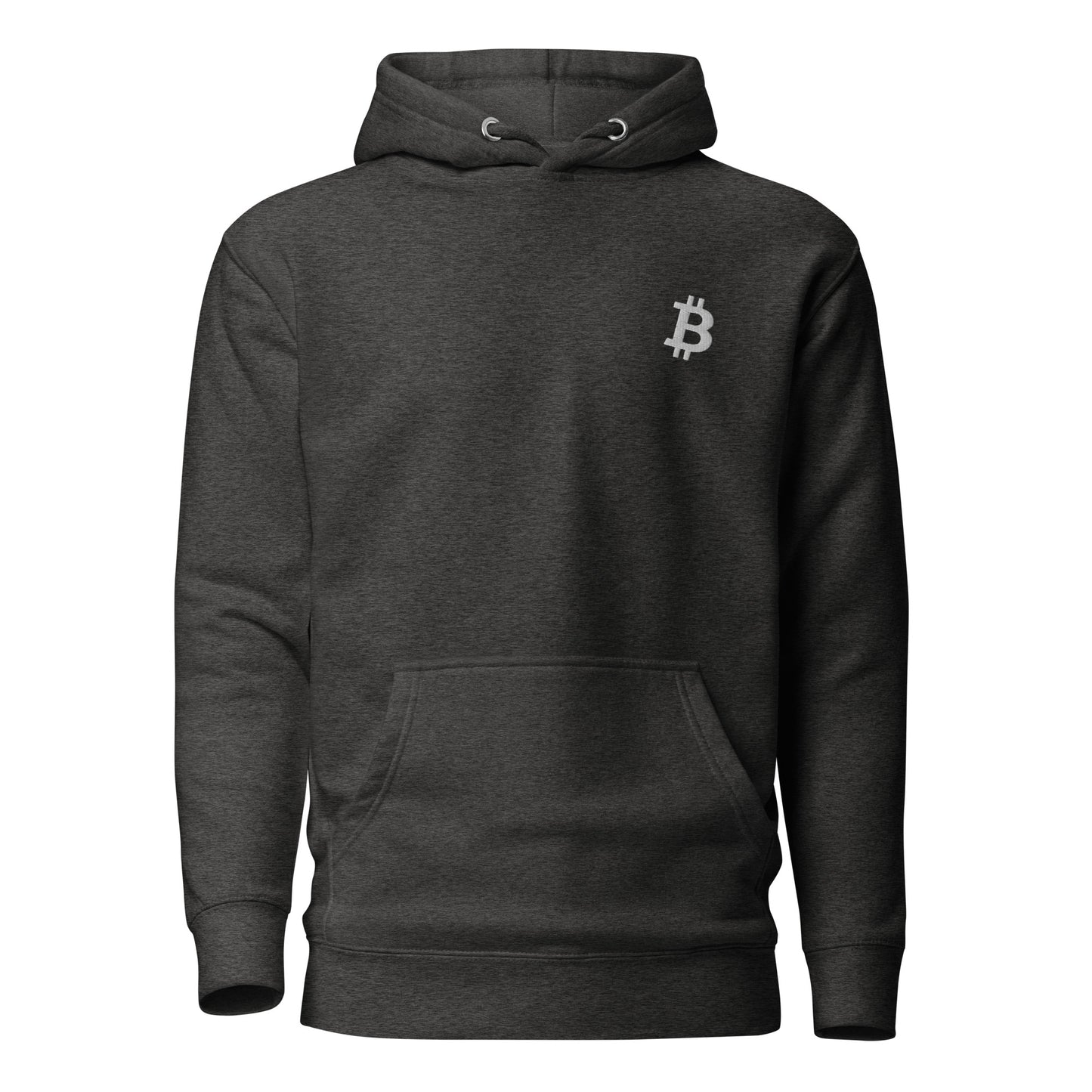 Bitcoin Symbol Embroidered Minimalist Hoodie