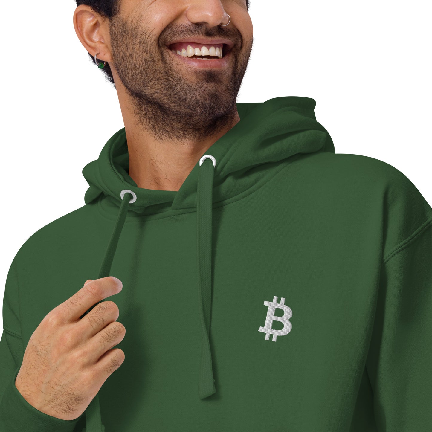 Bitcoin Symbol Embroidered Minimalist Hoodie | Crypto Clothing | Unisex