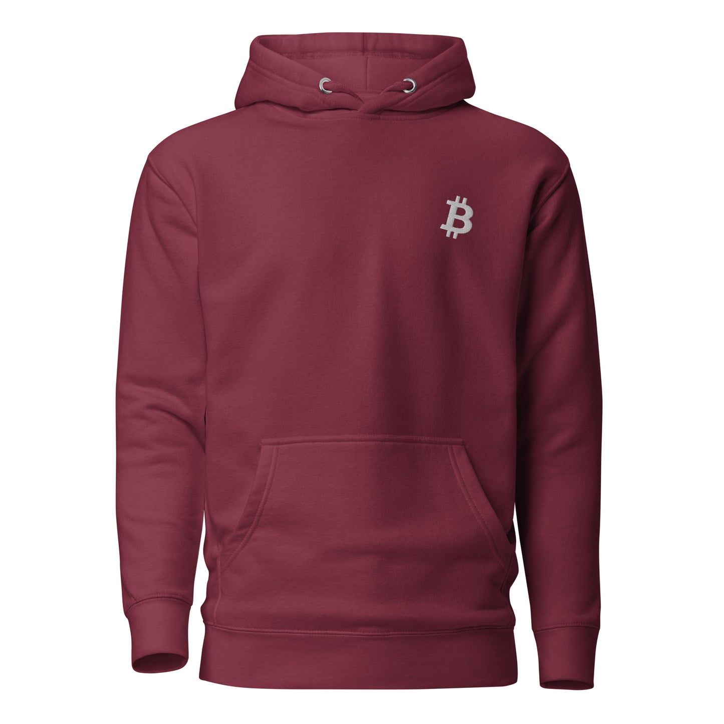 Bitcoin Symbol Embroidered Minimalist Hoodie | Crypto Clothing | Unisex