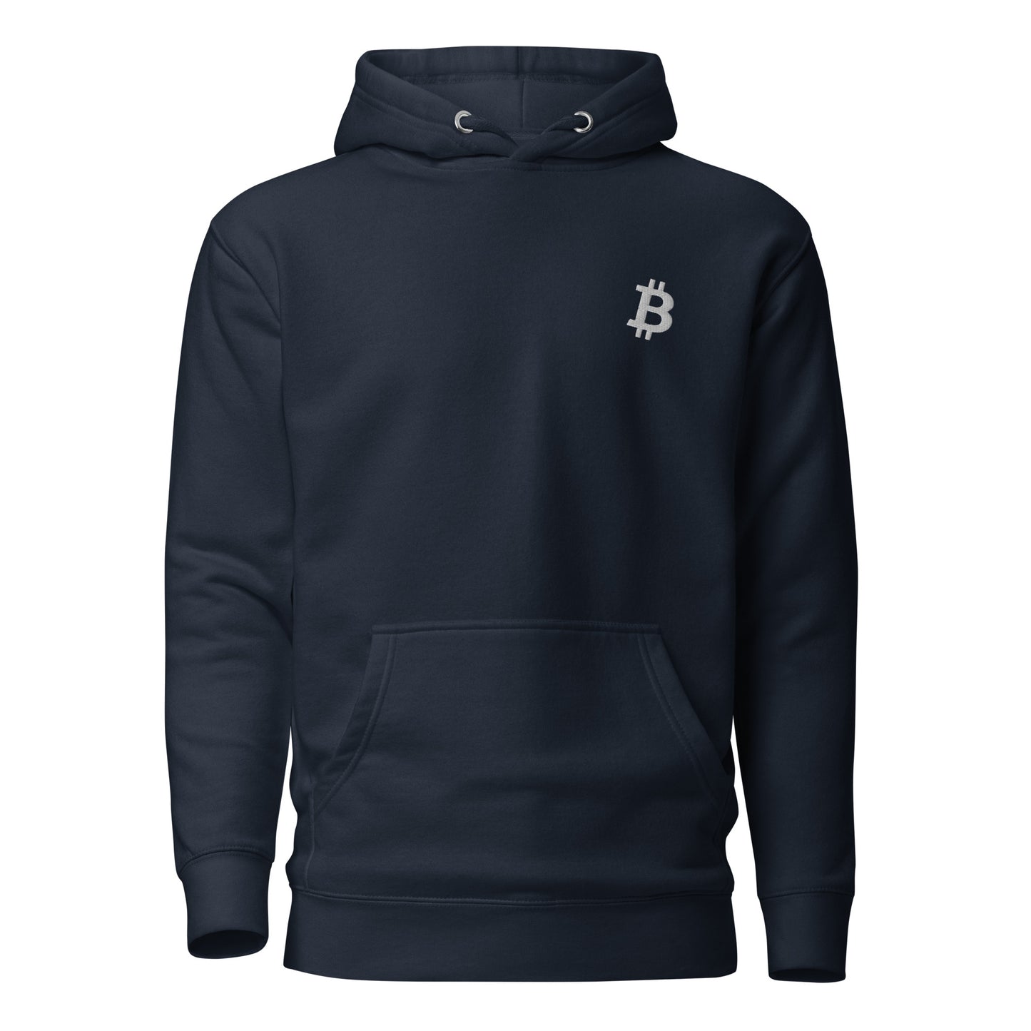 Bitcoin Symbol Embroidered Minimalist Hoodie | Crypto Clothing | Unisex